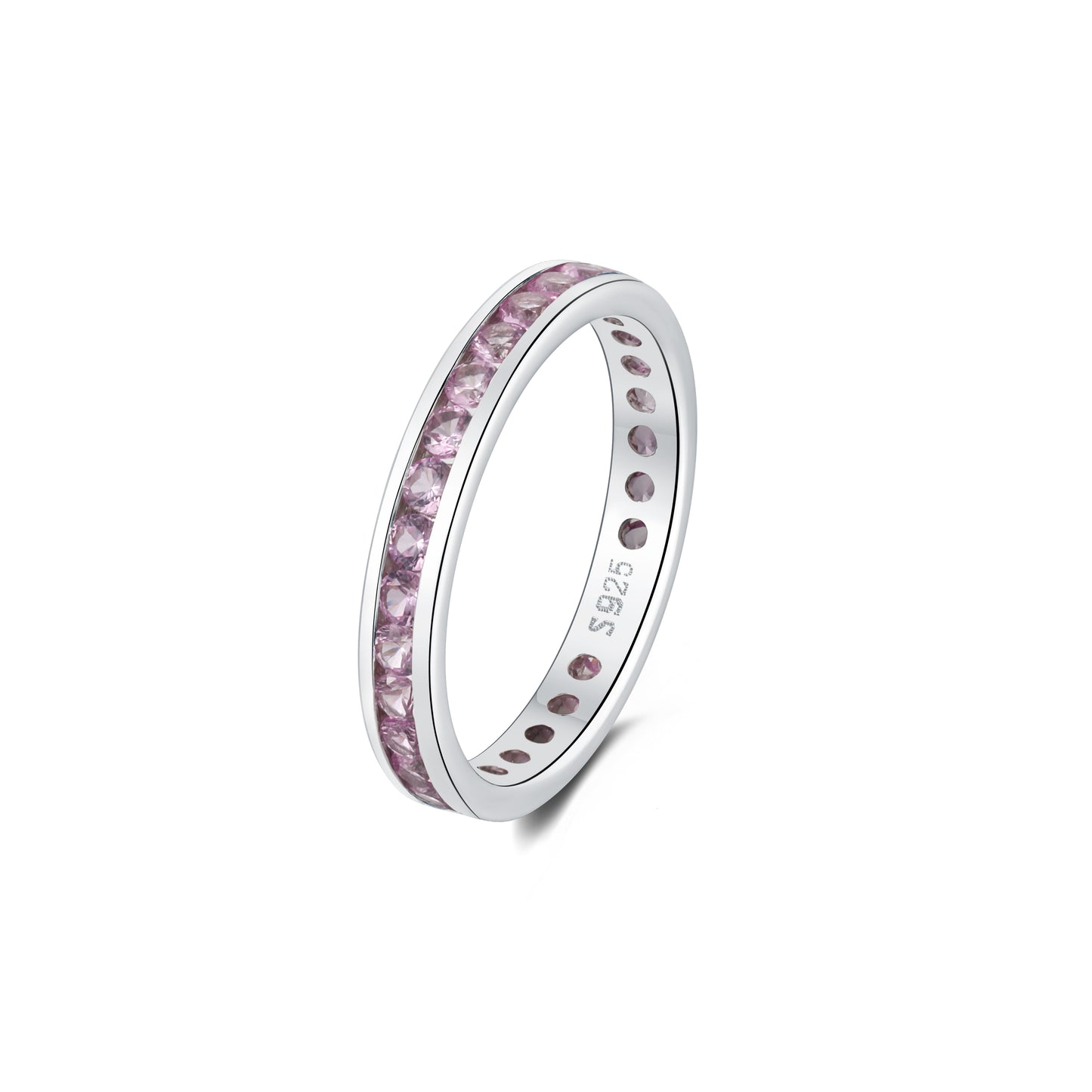 Sterling Silver 925 CZ Birthstone Eternity Ring