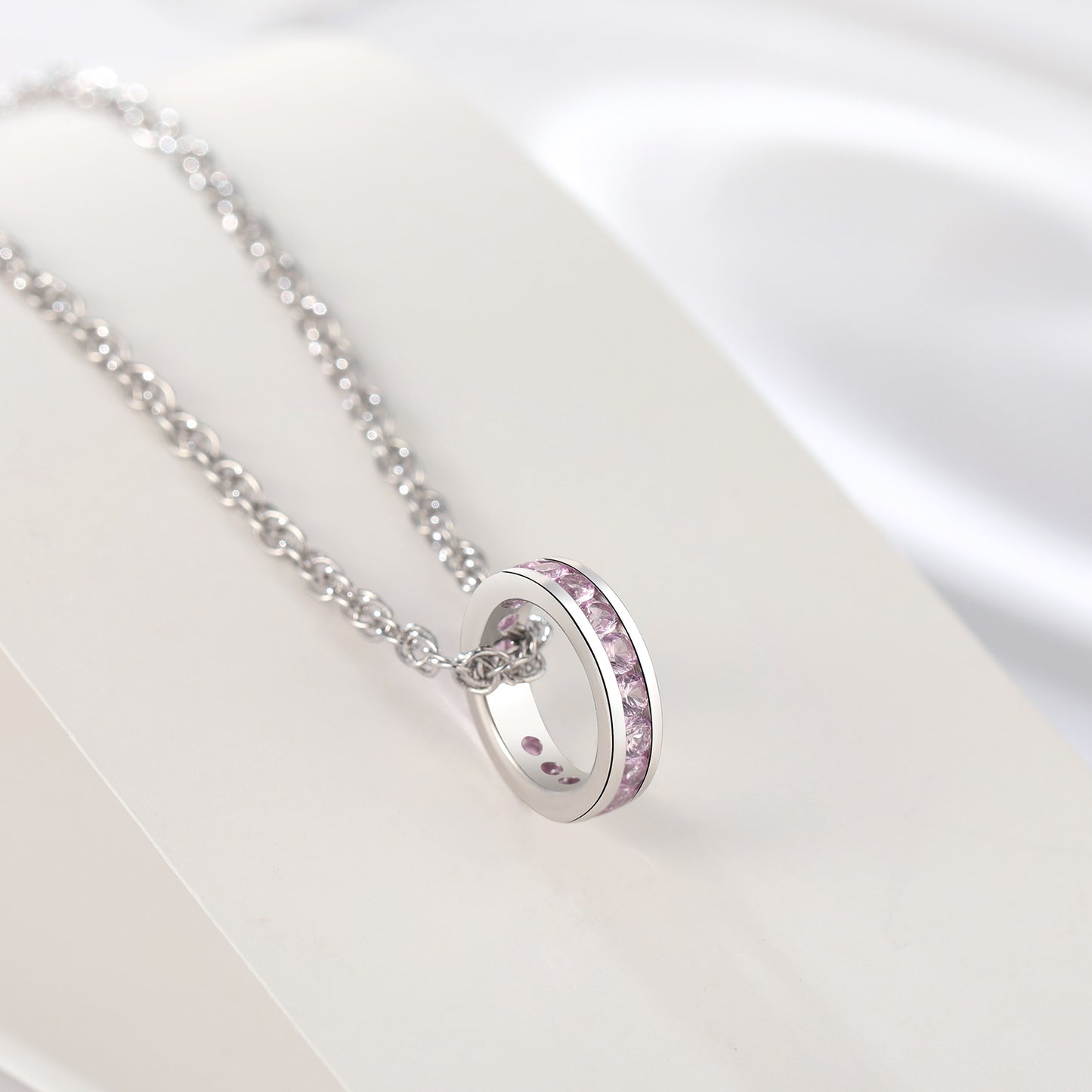 Sterling Silver CZ Birthstone Pendant Charm