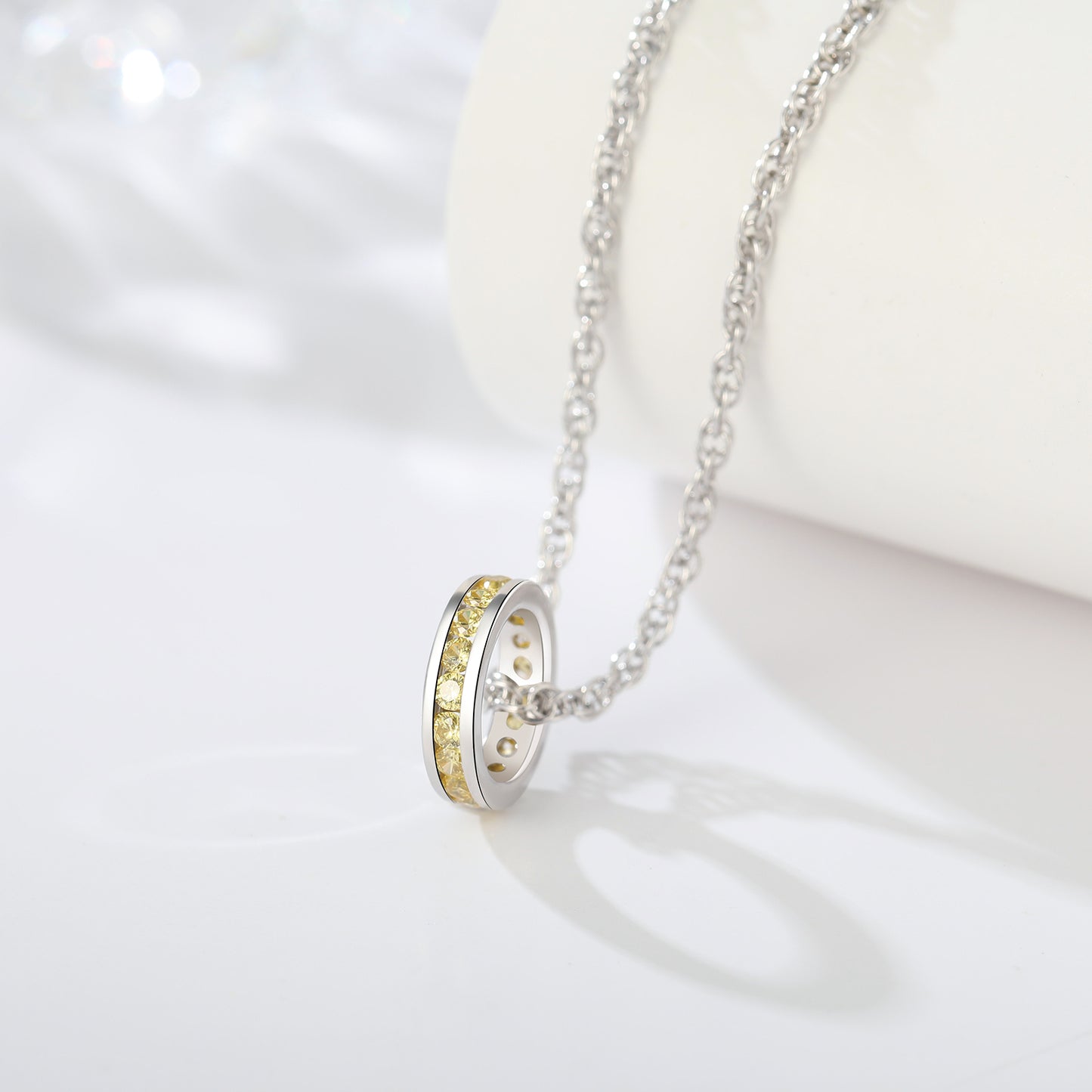 Sterling Silver CZ Birthstone Pendant Charm