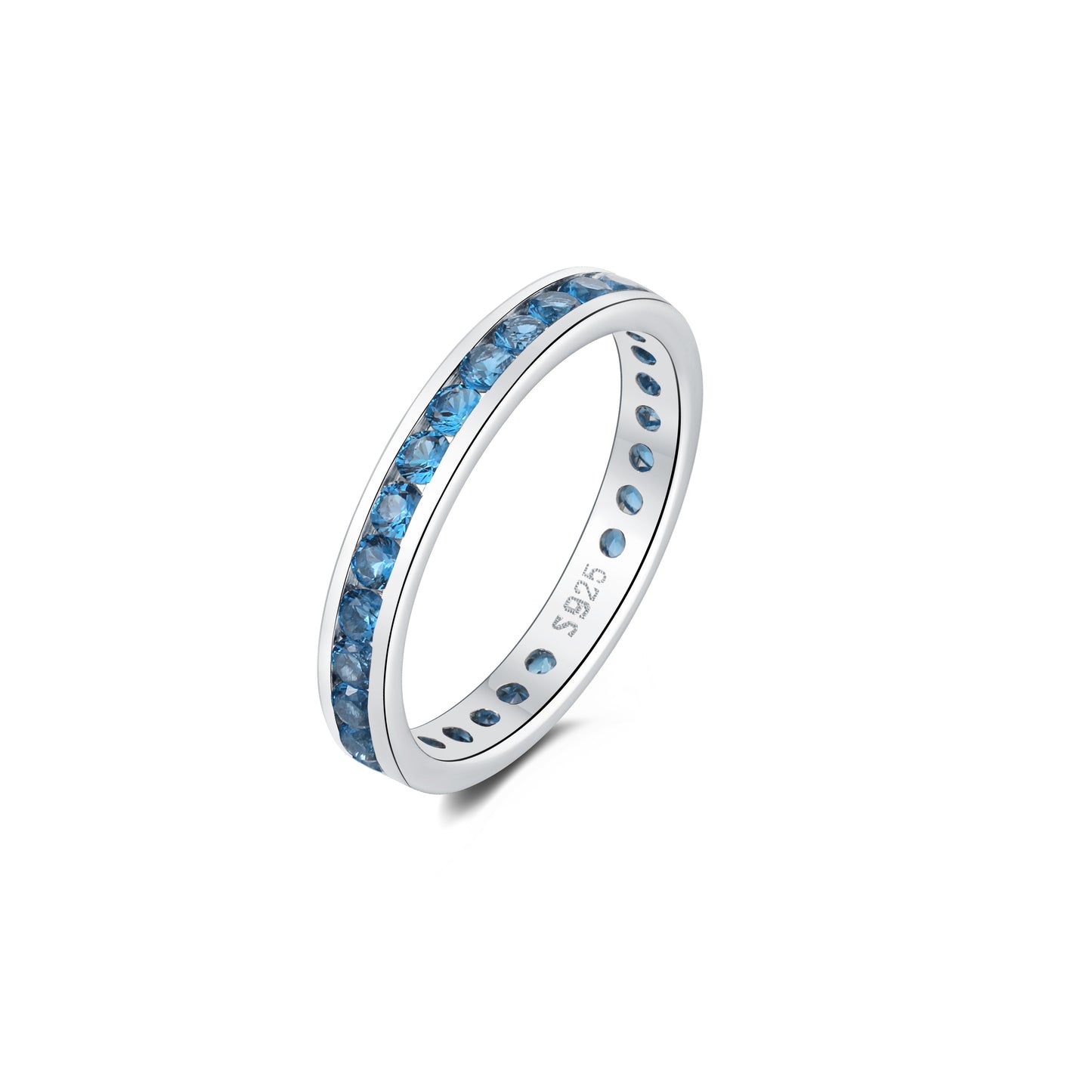 Sterling Silver 925 CZ Birthstone Eternity Ring