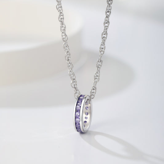 Sterling Silver CZ Birthstone Pendant Charm