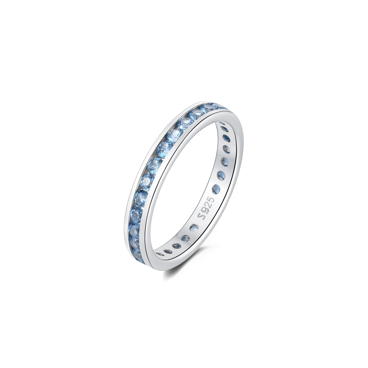 Sterling Silver 925 CZ Birthstone Eternity Ring