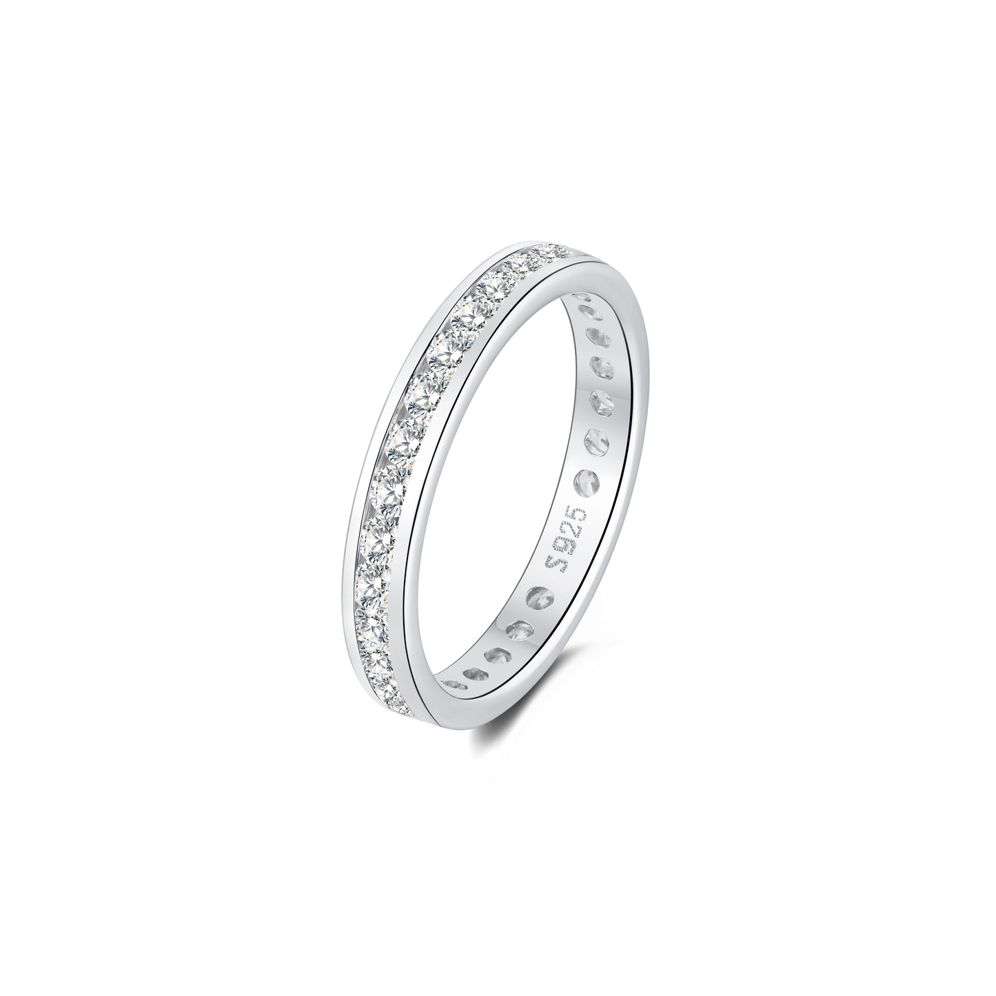 Sterling Silver 925 CZ Birthstone Eternity Ring