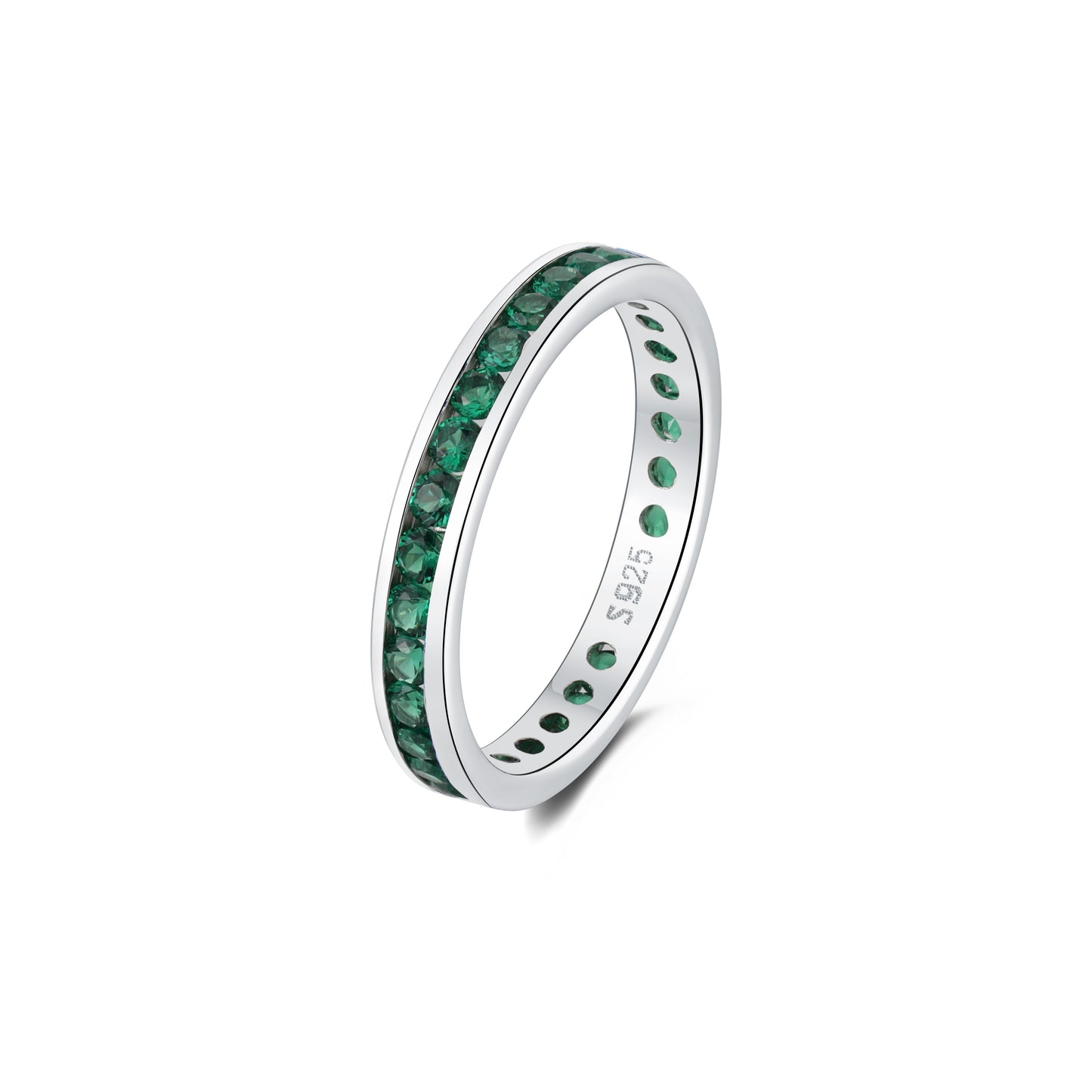 Sterling Silver 925 CZ Birthstone Eternity Ring
