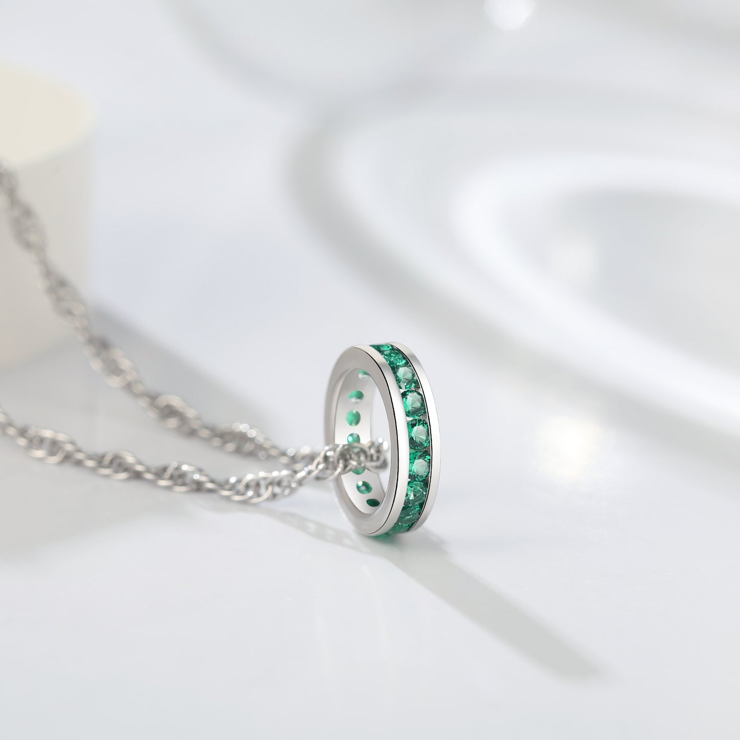 Sterling Silver CZ Birthstone Pendant Charm