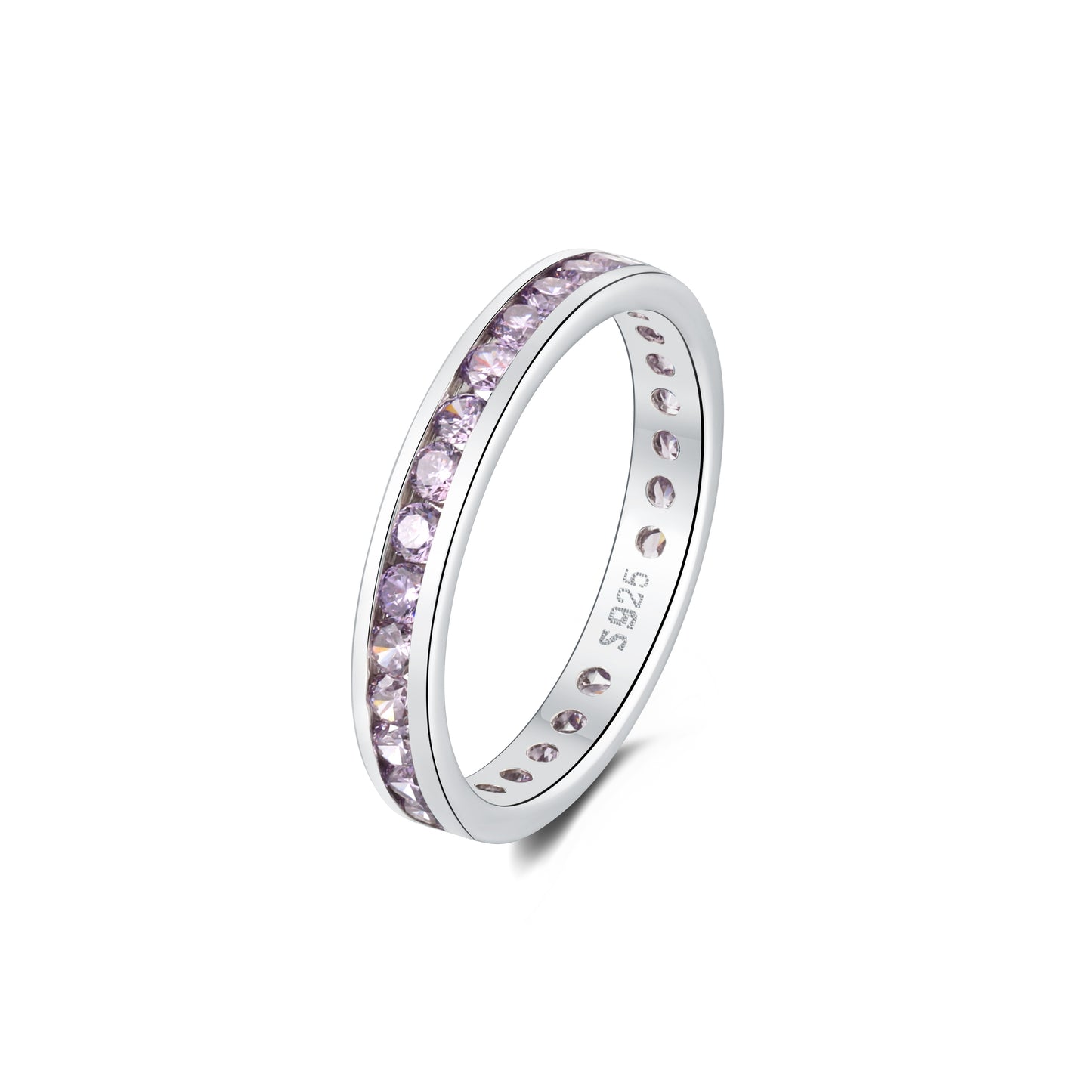 Sterling Silver 925 CZ Birthstone Eternity Ring