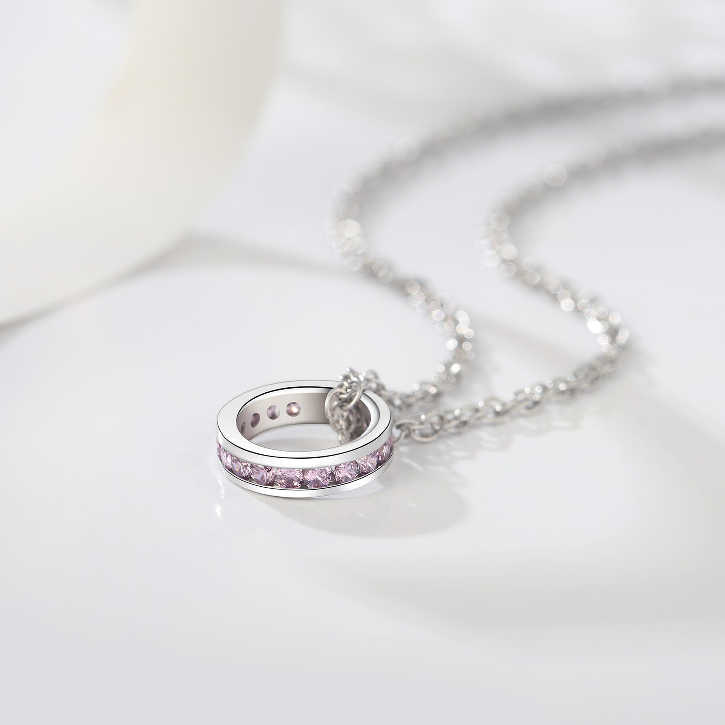Sterling Silver CZ Birthstone Pendant Charm