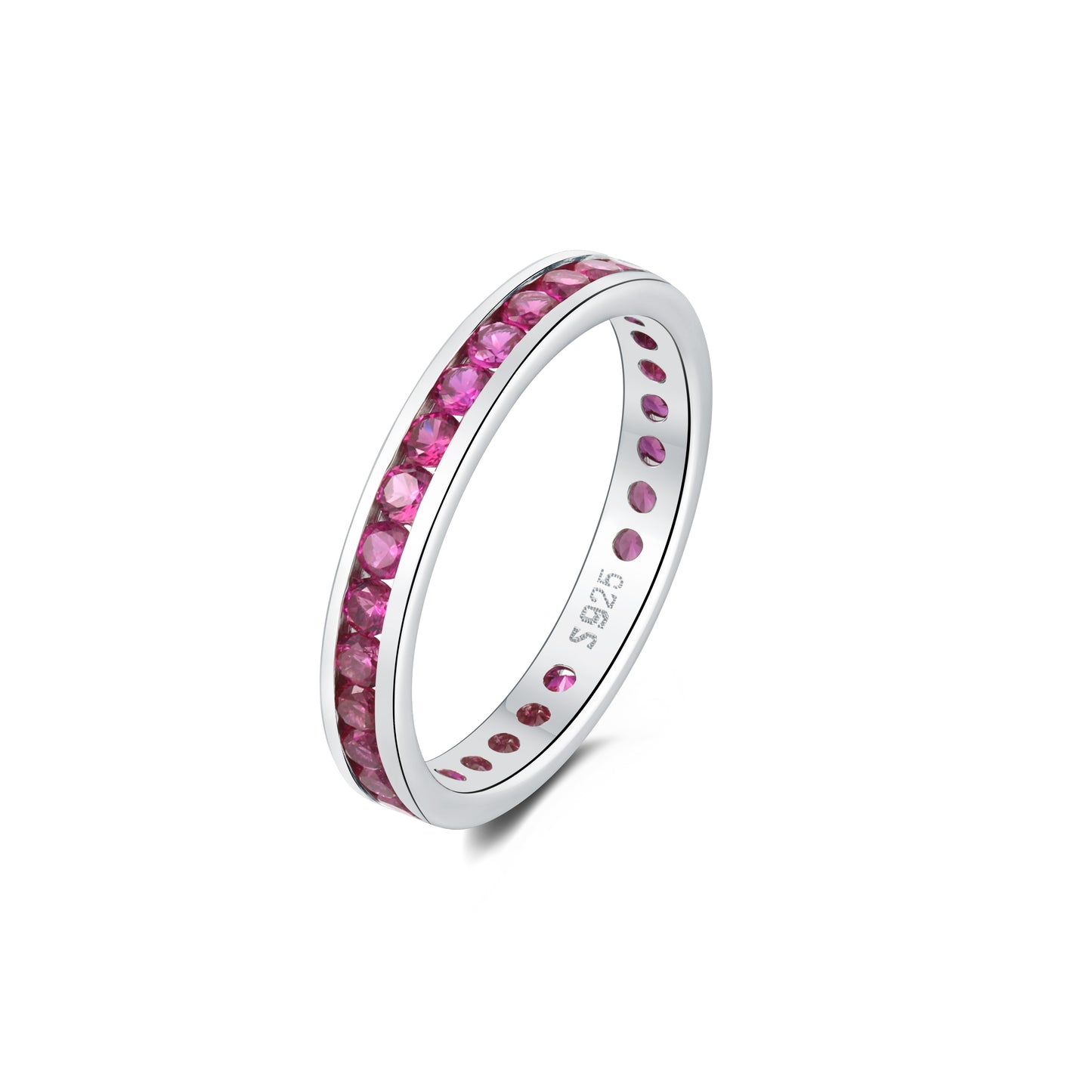 Sterling Silver 925 CZ Birthstone Eternity Ring