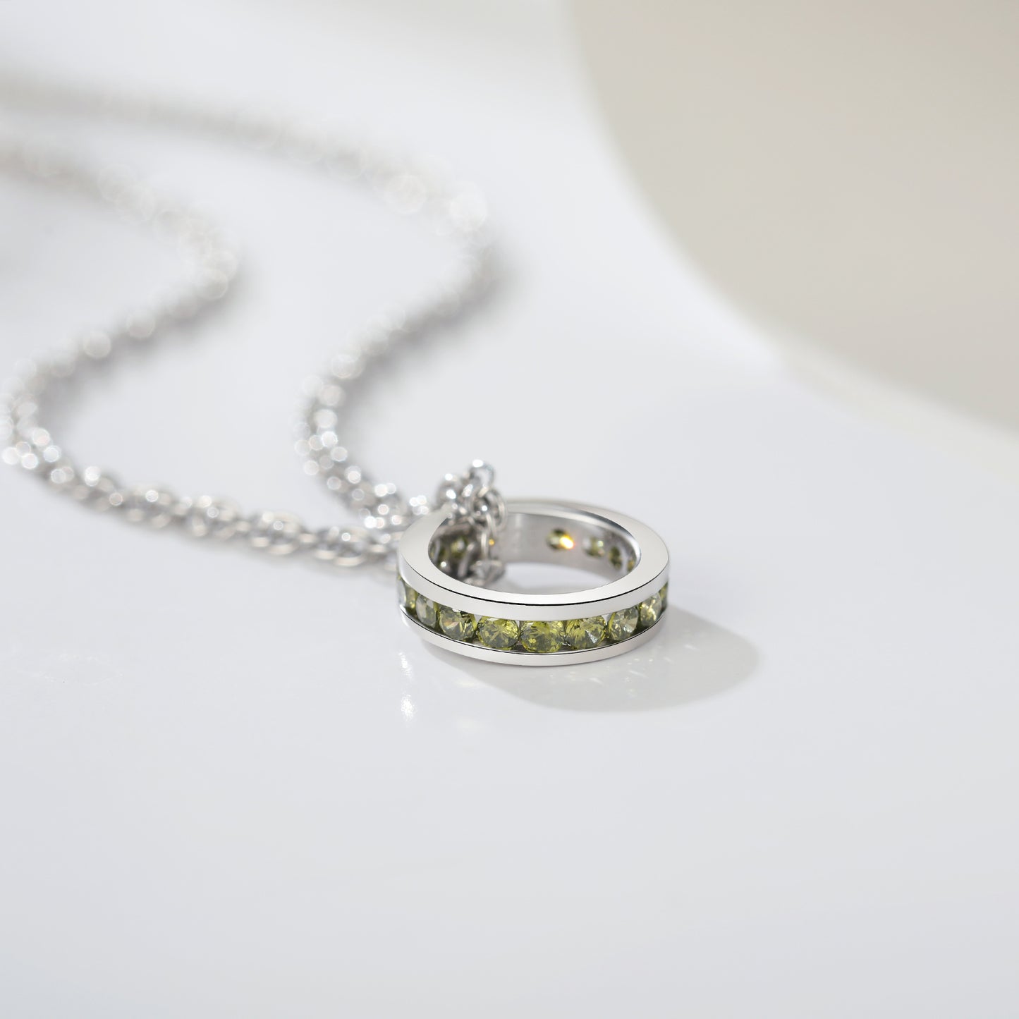 Sterling Silver CZ Birthstone Pendant Charm