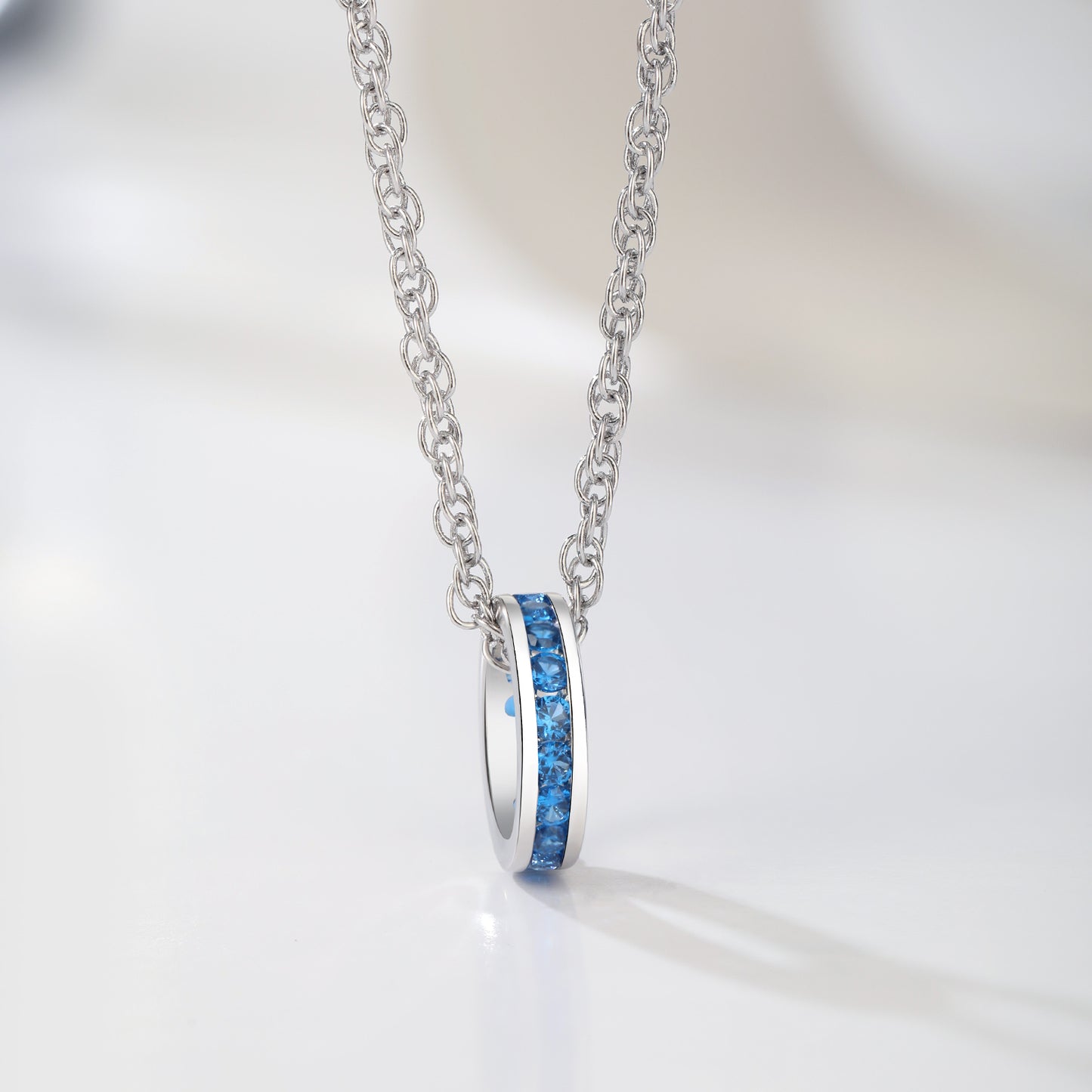 Sterling Silver CZ Birthstone Pendant Charm