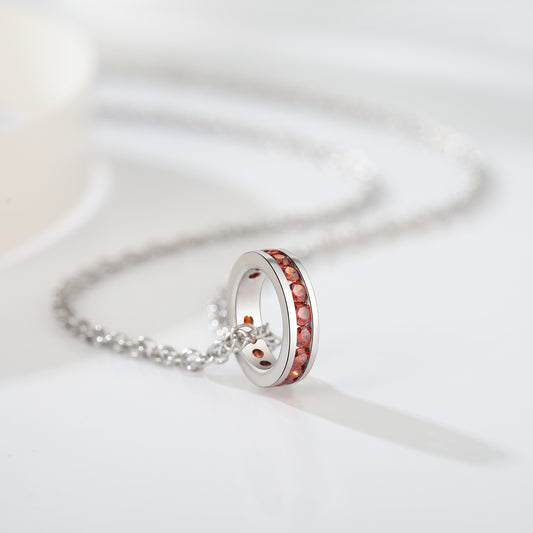 Sterling Silver CZ Birthstone Pendant Charm